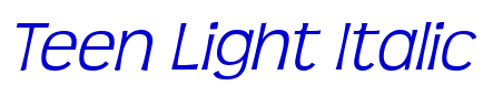 Teen Light Italic шрифт
