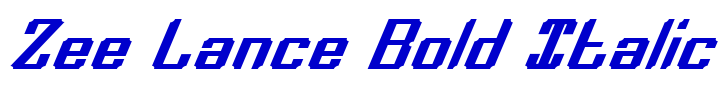 Zee Lance Bold Italic шрифт